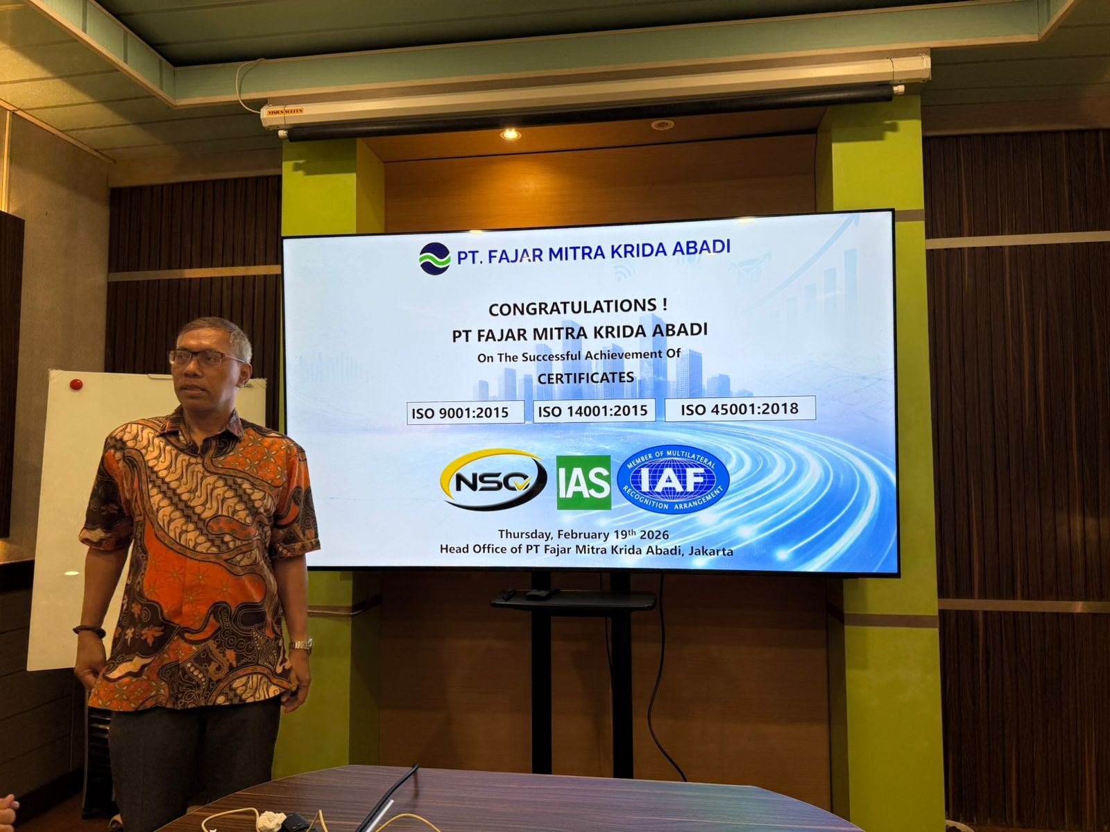 Famika Resmi Terima Sertifikat ISO 9001, ISO 14001, dan ISO 45001 2